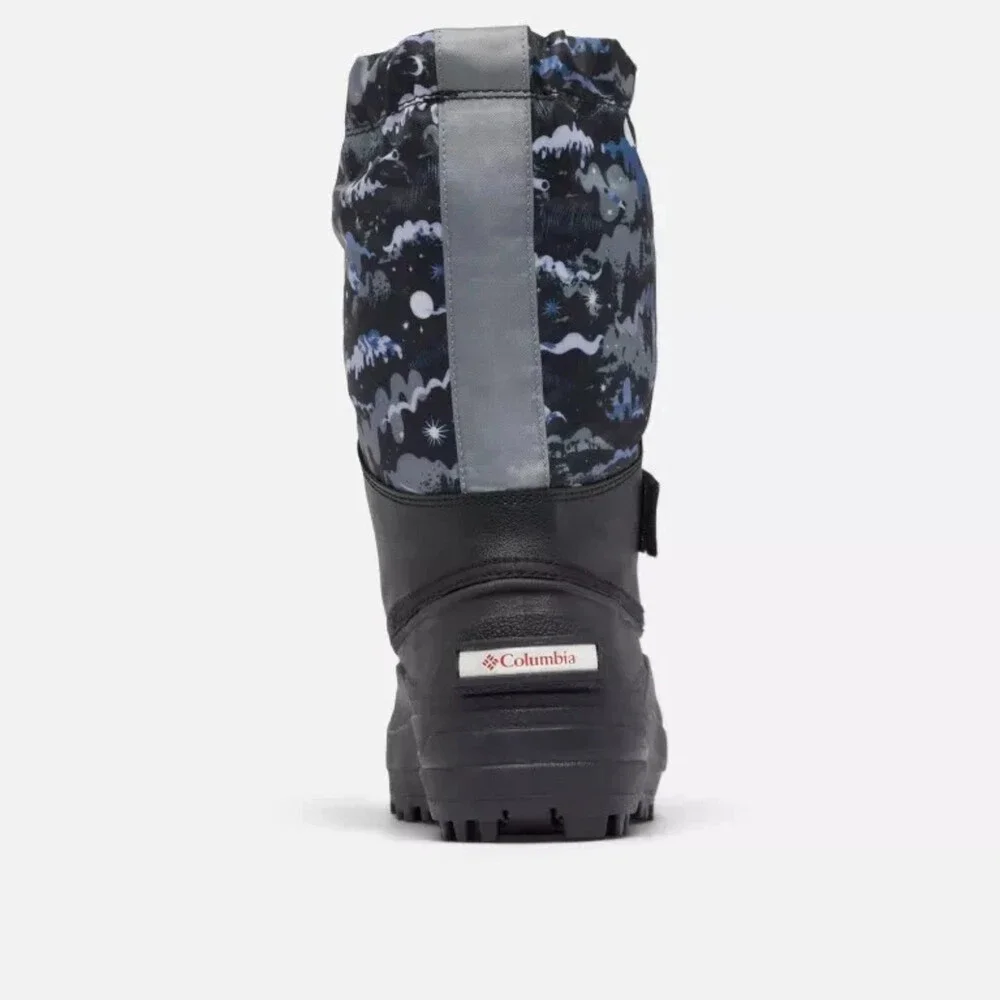 Columbia Powderbug 1637861 Kids Black Forty Print Waterproof Snow Boots GBNC1607